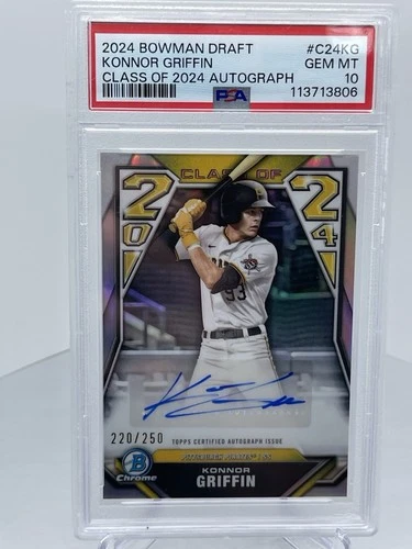 2024 Konnor Griffin Bowman Draft Class of 2024 Auto PSA 10 🔥🔥🔥