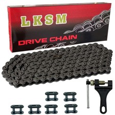 420 Motorcycle Chain 132 Link with Chain Breaker Standard Roller Chain with...