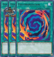Yugioh! 3x Polymerization JUSH-EN014 Rare 1st Ed NM