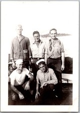 Vtg Snapshot US Navy Sailors Men Group Photo Jul 31 1934 WWII Era