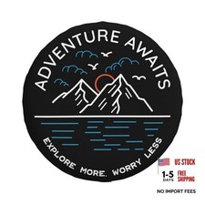 Adventure Awaits Spare Tire Cover Wheel Protectors Weatherproof Universal