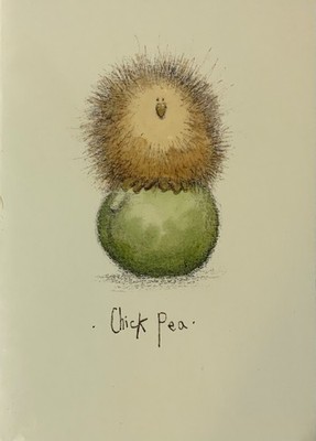 Artist Fran Evans UNUSED Blank Greeting Card  Chick Pea  Two Bad Mice Publishers