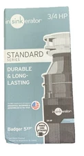 InSinkErator Garbage Disposal, Badger 5XP, 3/4 HP Continuous Feed - Gray
