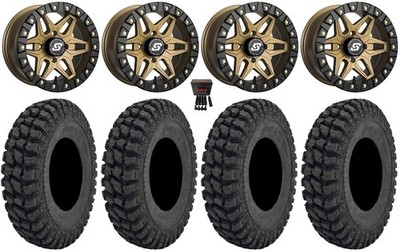 Sedona Split 6 Bdlk 14'' Wheels Br 28'' Warrior AT Tires Textron Wildcat XX