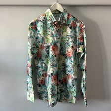 Men's Eton Signature Twill Casual Floral Slim Shirt Size M / 40 / 15 3/4