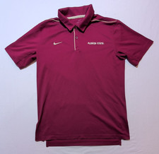 Nike Florida State Seminoles Polo Shirt Mens Medium Red Dri Fit NCAA Football