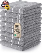 Utopia Towels 8 Pack Wash Cloths Set, 12 by 12 Inches Grey  New in Box