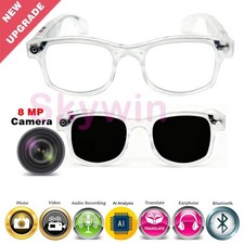 Smart Glasses Photo Video Recording AI Translation 8MP Camera and Bluetooth-Com