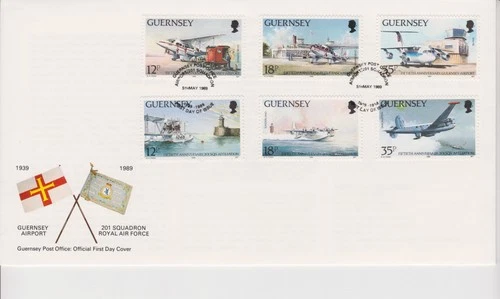 Unaddressed Guernsey FDC Cover 1989 Airport 201 Squadron RAF