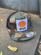 Shell Gas Patch Yupoong Trucker Hat/ YP 6006 Snapback