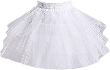 Kids White Mini 3 Layers Wedding Flower Girl Petticoat/Underskirt/Crinoline Slip