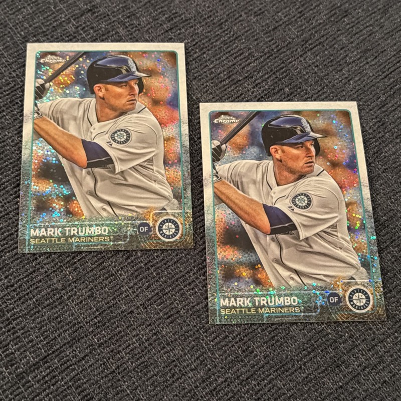 Mark Trumbo-Lot-2-Sparkle Refractor MLB Cards-2015 Topps Chrome #US294 MARINERS