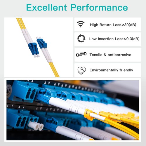 30M OS2 LC to LC Fiber Patch Cable, Single Mode SFP Jumper, Duplex LC-LC 9/12... - Picture 5 of 7