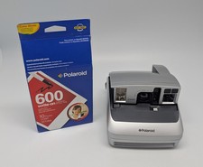 Vintage Polaroid One 600 Flash Film Camera Silver UNTESTED w/ expired 10pk Film