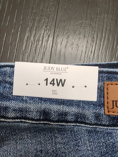 Judy Blue Jeans Women 14W Relaxed Fit High Waist Stretch Distressed 26 Length ! - Picture 6 of 17