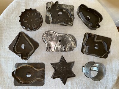 Antique Flat Back Metal Cookie Cutters