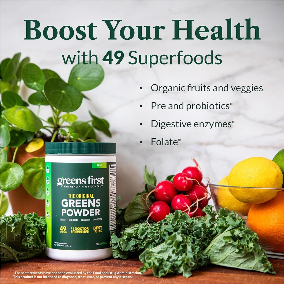 Greens First Original Greens Powder - 49 Superfoods - Organic Fruits & Veggies - - Image 3 of 4