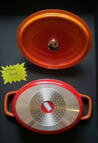 Oval Orange Casserole Dutch Oven 3.5 liter OVAL DUTCH OVEN PAN ORANGE - Picture 4 of 9