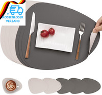 Myir Jun Tischsets Leder Und Untersetzer, Tischsets Abwaschbar Rund Doppelseitig