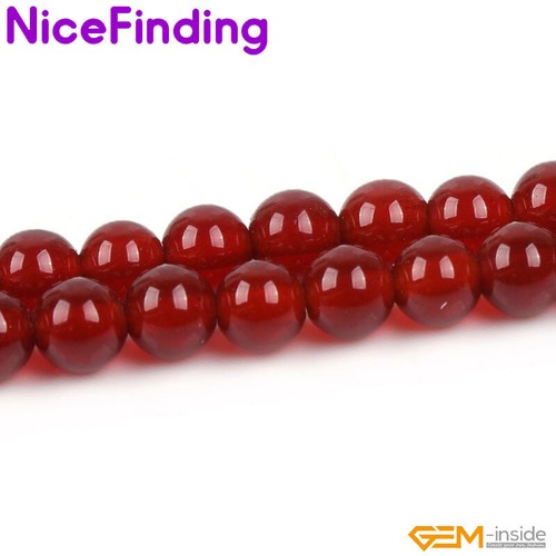 Natural Red Agate Round Loose Stone Beads For Jewellery Making Free Shipping 15" - Picture 22 of 76