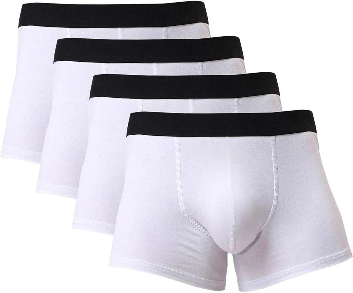 Mens Cotton Boxer Briefs Short Leg No Ride Up Seamless Underwear Pack