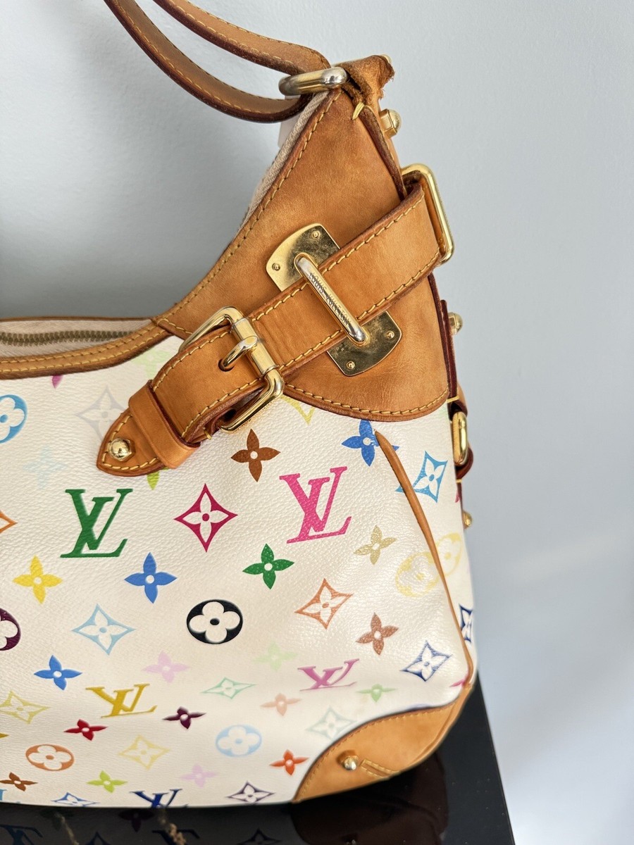 LOUIS VUITTON GRETA MULTICOLOR WHITE MURAKAMI Hobo / Shoulder Bag