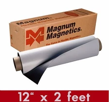  (2) Magnum Mag 12" width x 2 Ft ROLL 30 Mil. Magnetic Sign Sheet Cars / Crafts