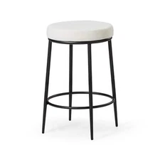 Maven Lane Open Box - 26" Stella Counter Stool In Matte Black Finish With Snow W