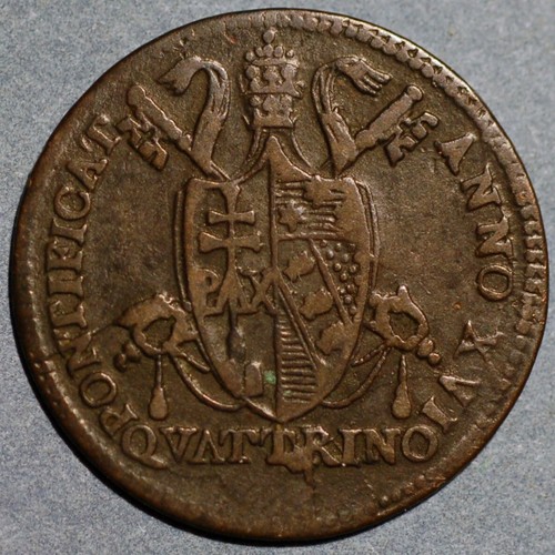 1816 B Italy Papal States 1 Quattrino Pius VII KM# 1276.3 - Picture 2 of 2