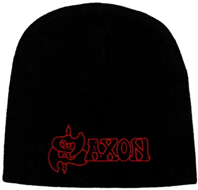 Saxon Embroidered Logo Beanie Hat Official Heavy Metal NWOBHM Band Merch