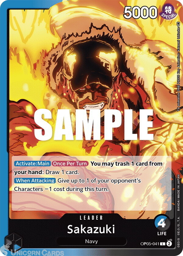 OP05-041 Sakazuki :: Leader One Piece TCG Card :: OP05: Awakening Of The New Era