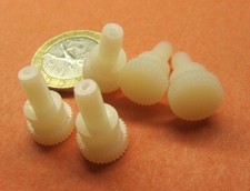 Nylon Plastic Thumb Screw, 10-32 x 3/8" Length, 21/64" Shoulder Dia, 50 Pc