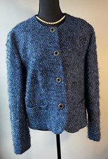 VINTAGE PENDLETON Womens Pure Virgin Wool Blazer Size 18 Blue Multi Tweed USA