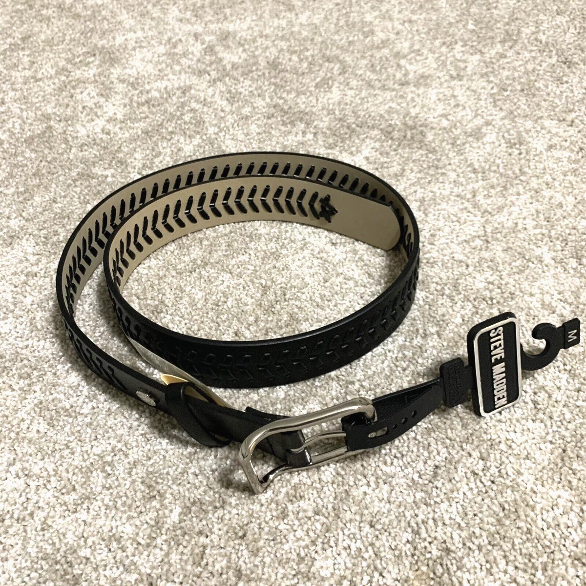 Steve Madden Women’s Medium/Large ~ Black/Gold Sequins Stretchy Beaded Belt ~New Madden NYC Women main image 4