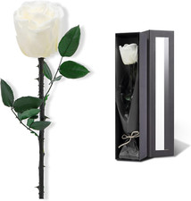 White Flowers for Delivery Prime, Preserved White Roses Flower Gifts for Women, 