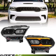 For Dodge Durango 2021-2024 Black Full LED Headlight Assembly W/ Bulbs W/o AFS