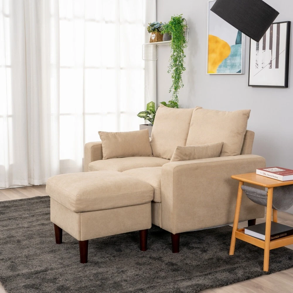 Two seater online sofa with footstool