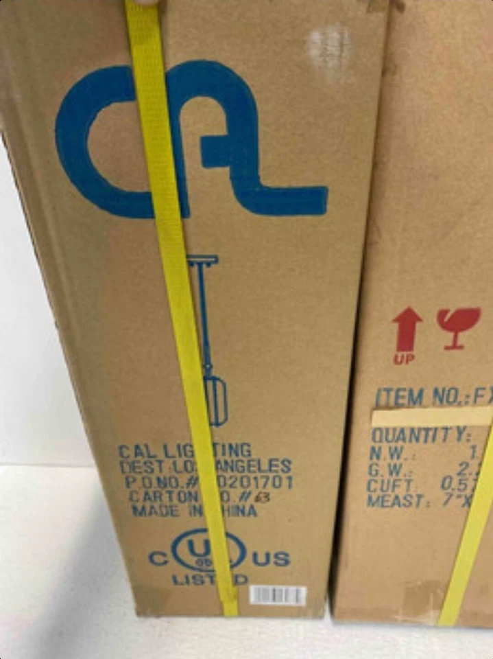 mini colgante cal lighting 60w natchez metal vidrio dos tonos. Foto 4 de 4