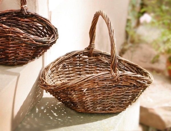 BüGelkorb Pilzkorb Tragekorb Aus Natur Weide, 37X27 Cm, Obst GemüSe Flecht Korb-image