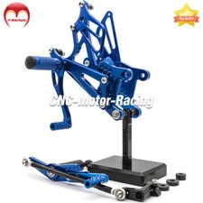 For Yamaha YZF R1 2007-2008 K7 K8 CNC Rearset Rear Set Footpegs Footrest Blue GP