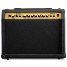 LyxPro 40W Electric Guitar Amp, Guitar Amplifier W/Built-In Speaker - Black