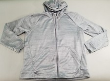 Fila Full Zip Hoodie Womens Large Gray Drawstring Pockets Polyester Athletic