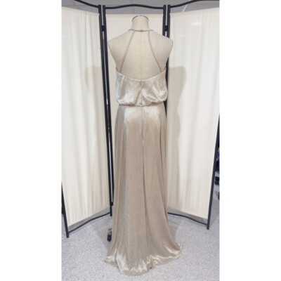 Hayley Paige Occasions Women's Gold Metallic Bridesmaid Gown Dress Size 10 | eBay Hayley Paige Occasions Women's Gold Metallic Bridesmaid Gown Dress Size 10 | eBay