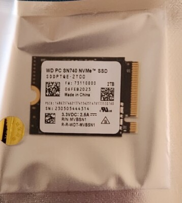 内蔵型SSD WD SN740 NVMe 2TB SSD M.2 2230 Amazon.com: SN740 m.2 2230 SSD 2TB NVMe PCIe for Steam Deck