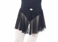 MONDOR Girls Mesh Pull-On Ballet Skirt w/ Flower, Pink or Black, NWT