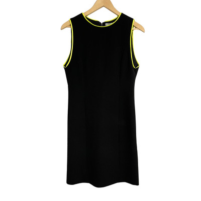 NWT Alice + Olivia Colin Neon Trim Black Sleeveless Sheath Mini Dress Size 10