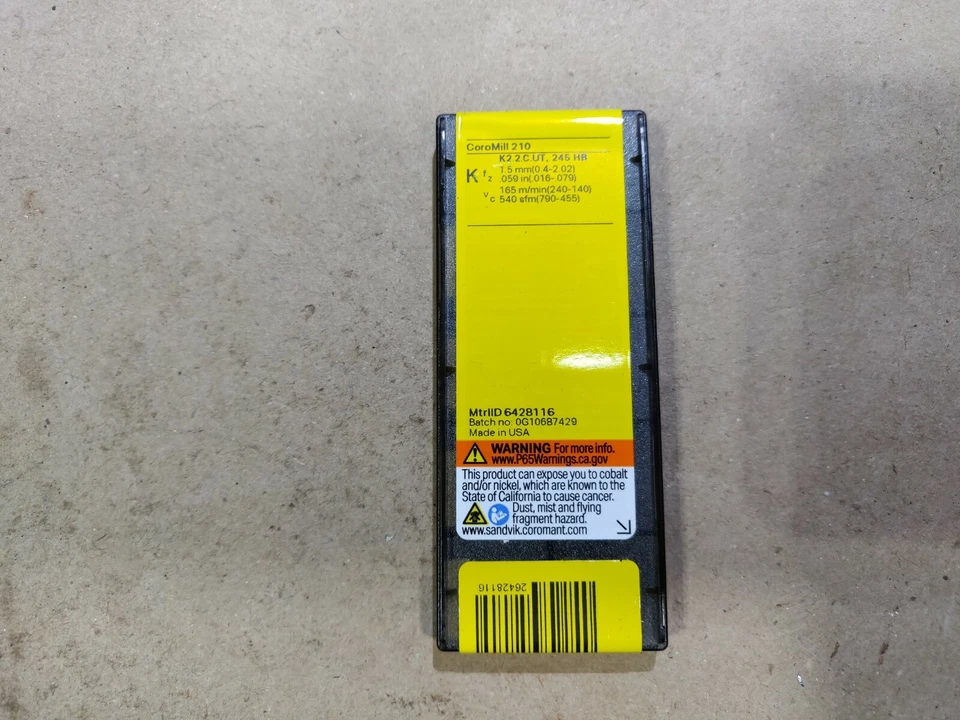 Inserto de fresado de carburo Sandvik Coromant R210-14 05 12M-KM 3330 (10-CANTIDAD) Foto 4 de 4