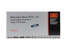 CMC M-104 MERCEDES-BENZ W25 L. Fagioli Start-Nr.4 1935 Sieger GP Monaco 1/18