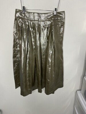 Banana Republic Gold Metallic Pleated Fully Lined Size 8 Midi Skirt | eBay Banana Republic Gold Metallic Pleated Fully Lined Size 8 Midi Skirt | eBay