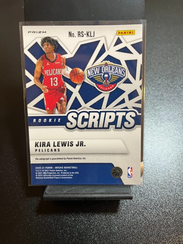 KIRA LEWIS JR 2020-21 Mosaic Rookie Scripts Silver Prizm AUTO RC - Image 2 of 2